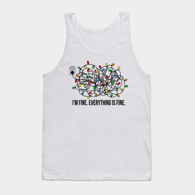 It's Fine I'm Fine Everything Is Fine Funny Christmas Lights Premium Tank Top by nervousorangutan